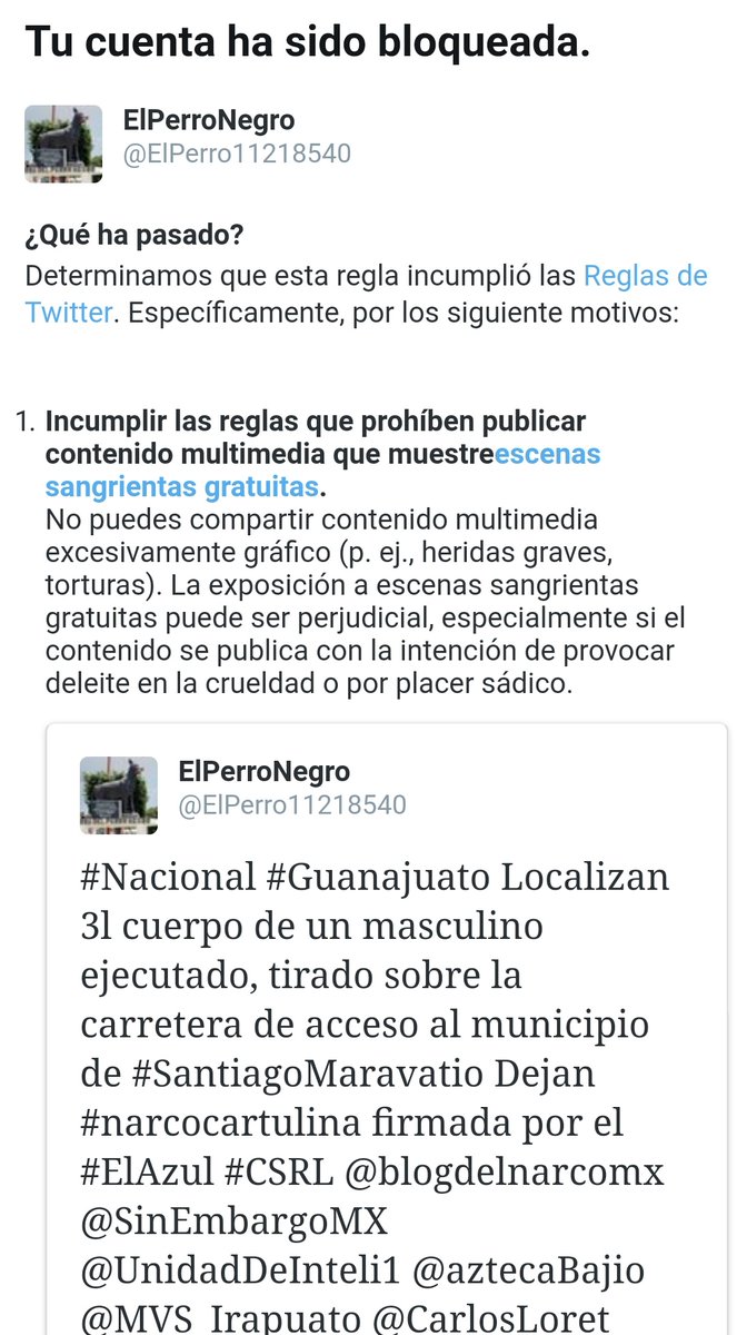 ElPerro11218540's tweet photo. #Nacional #Guanajuato
Parece que al Gobierno del Estado de Guanajuato, ya le está incomodando que se difundan los hechos violentos que ocurren en ese estado.

Ya son reiteradas las ocasiones que sucede esto solo con las publicaciones de Guanajuato. https://t.co/UDJVN17FeD