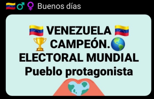 @SimnGuzmn7 @RosiMed24621972 @tuiterapsuv @quiskillosa @milymary78 @Araguaneyc3 @Andrea220 @AguaParaCaracas @amelia74698445 @Llanera311 @1412Yolis @LaReina_rev @Amorosa_rev @mercedeslouzaod @La_Guerrera39 @mine_2133 @zao25 @El__Hechicero @Marisol15m @moni21_pgh #EleccionesDemocraciaYPaz
Sigamonos.. Unidos venceremos