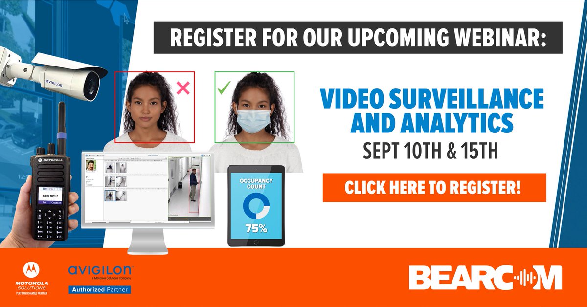 Join Us for a Free Webinar on Video Surveillance Solutions to Help Combat COVID-19 and Improve Safety and Efficiency. Learn how video analytics can assist with mask detection, occupancy counting, COVID-19 guidelines, and more. Click Here to Register: bit.ly/2QFnWJP