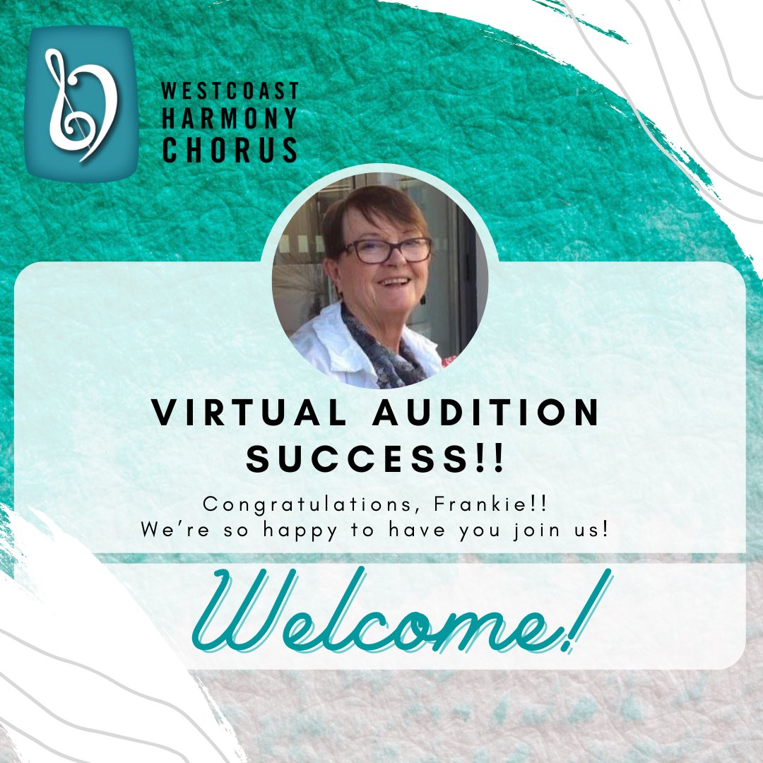 WestcoastSings's tweet photo. Who doesn’t LOVE good news on a Friday?! This past #WestcoastWednesday we had ANOTHER SUCCESSFUL virtual audition!! Congratulations, Frankie!! Welcome!!!🎶❤️
#sweetadelines #surreyBC #SurreyBCevents #langleybc #abbotsfordBC #mapleridge #whiterockBC #mycityofsurrey #barbershop https://t.co/UNRGF89riz