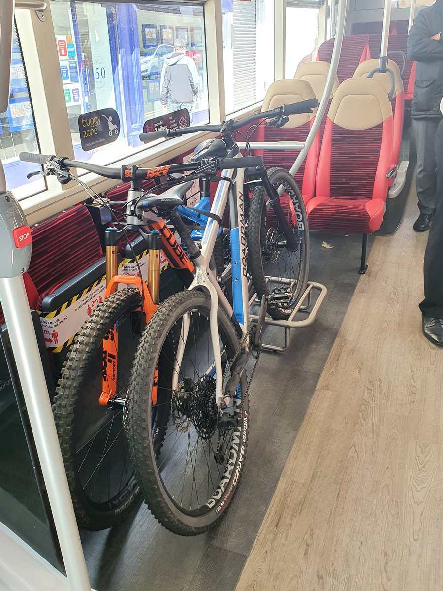 Had a great day up in Consett today in my feather boa, showing off our swanky new buses for X-lines services between Consett and Newcastle. You can even take your bike on board! A good way to encourage more active travel 🚴