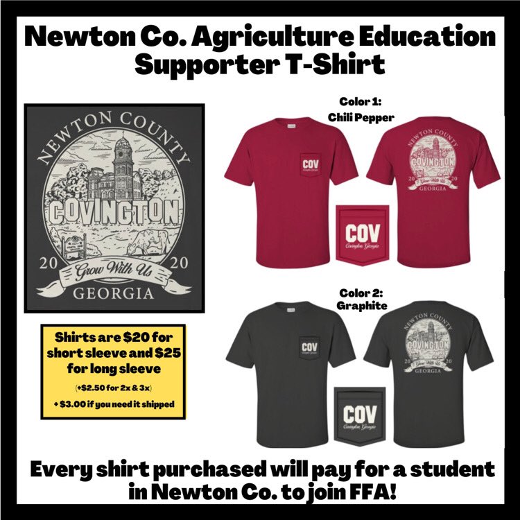 Support our student by buying this really nice shirt!! For every shirt purchased, an FFA member’s dues are paid. 

Use the link below to order!!

my.cheddarup.com/c/newton-co-t-…
