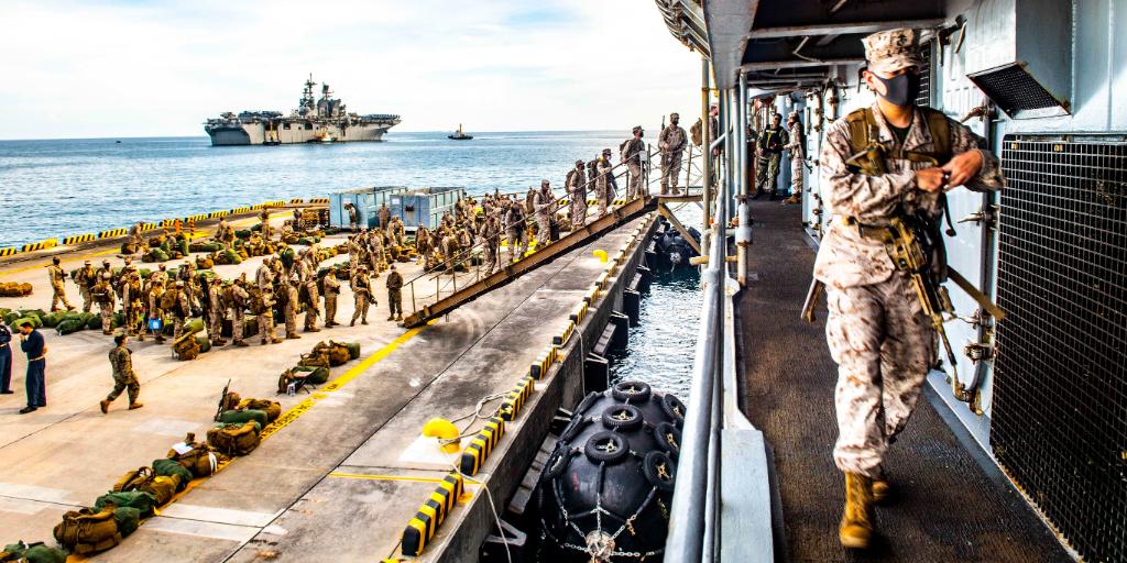All Aboard

Marines with the <a href="/31stMeu/">31stMEU</a> embark the <a href="/USNavy/">U.S. Navy</a>’s #USSGermantown in Okinawa, Japan. The MEU and amphibious dock landing ship are operating in <a href="/US7thFleet/">7th Fleet</a> as a ready response force to defend peace and stability for a #FreeAndOpenIndoPacific.