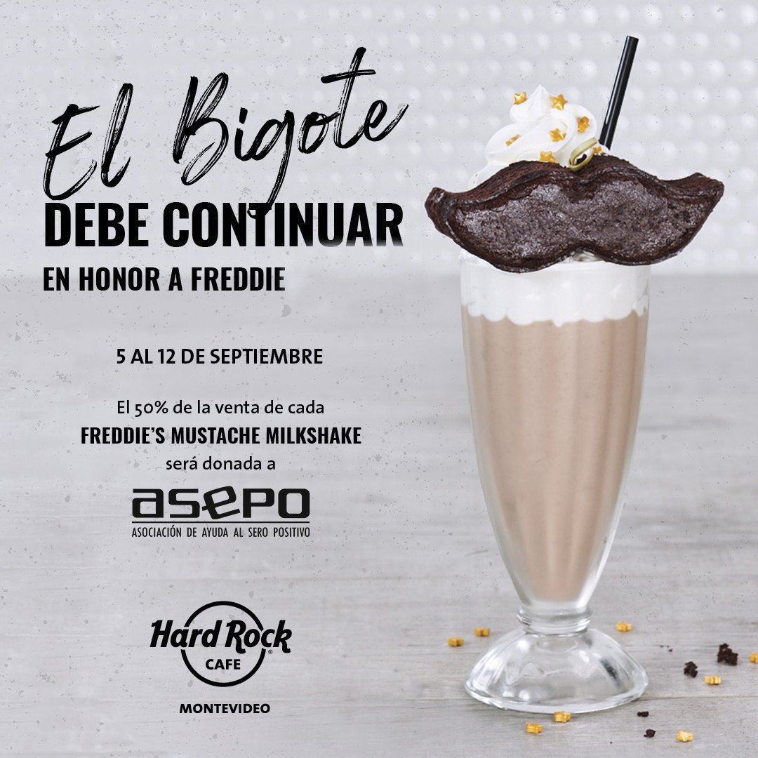 jav_uy's tweet photo. En el aniversario del nacimiento de Freddie Mercury🎤, Hard Rock Café Montevideo propone está linda iniciativa para recordarlo y apoyar a ASEPO (Asociación de Ayuda al Seropositivo).

¡Te invitamos a sumarte!💪

#freddieforaweek #ASEPO #JAV💚🧡💚 https://t.co/XX6FKV12IP