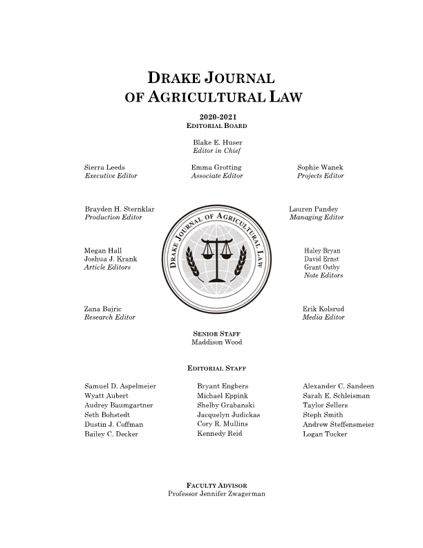 aglawjournal's tweet photo. Meet the staff of the 2020-2021 Drake Journal of Agricultural Law! https://t.co/JwSRUd8DaN
