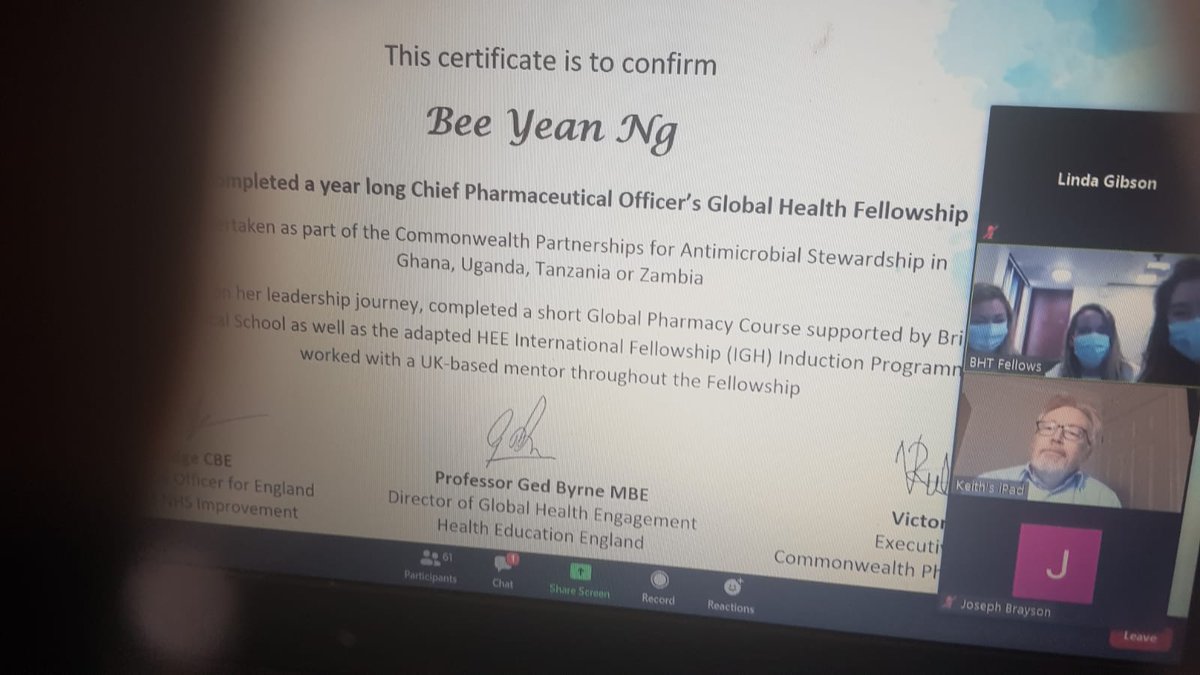 Congratulations to our partners @BucksHealthcare. The #CPhOGHFellows, @Katerh9 @ClaireBrandish1 & @BeeYeanNg1 have completed their #CwPAMS program. Thank you for introducing  #Entebbe hospital to #antimicrobialstewerdship. @CW_Pharmacists @THETlinks @NHS @DFID_UK @FlemingFund