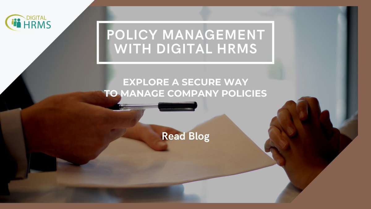 DigitalHRMS's tweet photo. Read this blog to understand how a policy management system like Digital HRMS helps enterprises https://t.co/3jlDvZJKQ2 #PolicyManagement #PolicyDocuments #EmployeePolicy #HR #HRSoftware #DigitalHRMS #HumanResourceManagement #Blog https://t.co/PgBJ4CIrxl