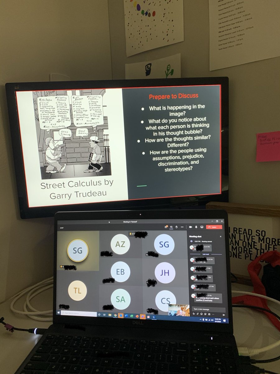 I couldn’t be more proud of my English students and their remote learning this week. Active, engaged, prepared, and committed. I know it doesn’t look like a traditional classroom, but it felt like it. #dacc #handsup #chatboxoption