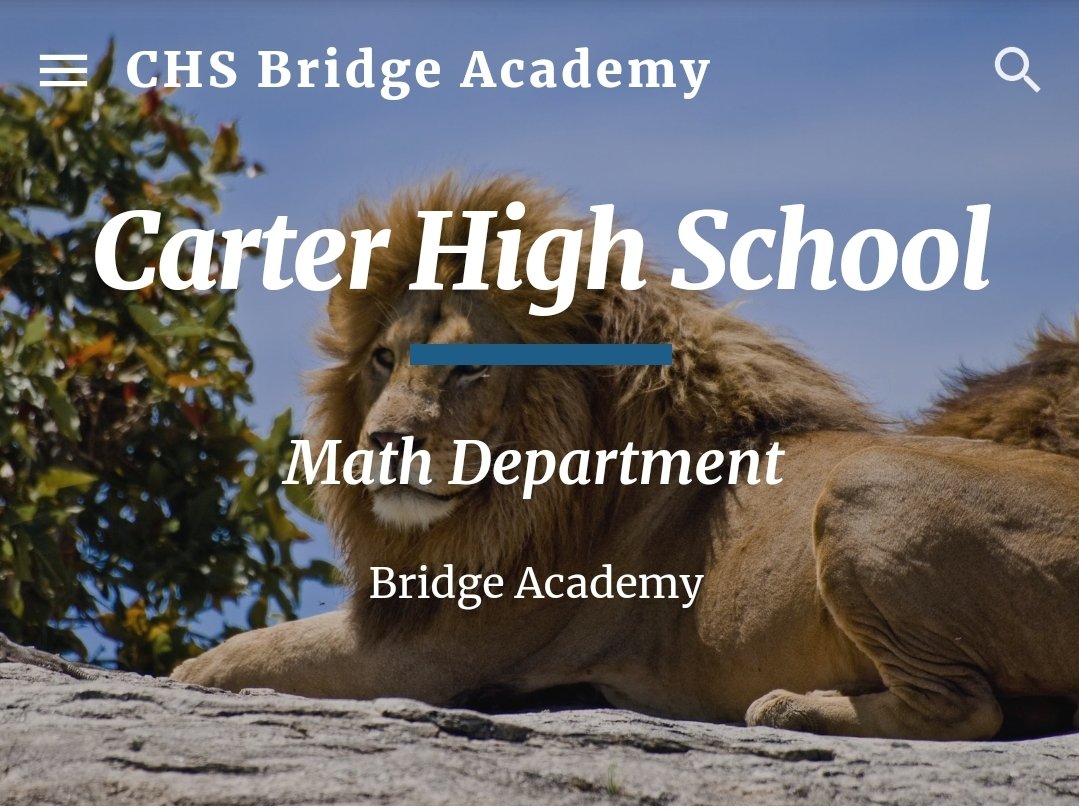 Hi Everyone! Math teachers are currently updating Google Classroom w/ assignments. As for now we are proud to roll out our new CHS Math Department website. There are important announcements and resources for all math classes. Check it out! GO LIONS! sites.google.com/rialtousd.org/…