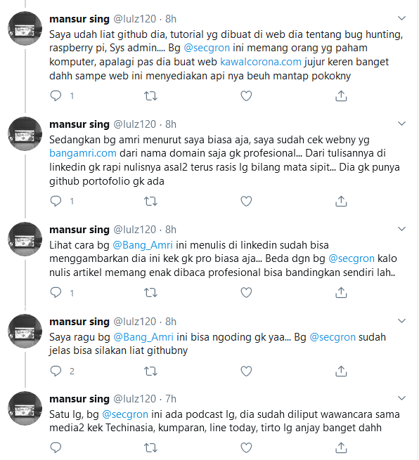 Bang_Amri's tweet photo. woy kadal kebon ? @secgron  kemana lu ? 
lu boleh gak jawab gw .

Tapi coba pacar lu urus dulu nih, lagi sange kali ini pacar lu.. dari tadi muji2x lu terus. kasih hadiah pantat lah ke  pacar mu ini.

sekalian bilangin ama pacar lu, gw liputan nya jauh sampe Russia, Ukraine, USA. https://t.co/fcPWb22NxX