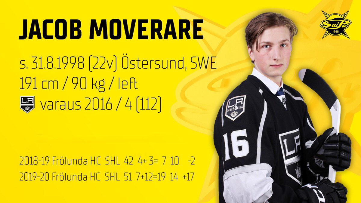 22-vuotias ruotsalaispuolustaja Jacob Moverare SaiPaan.

Lue lisää👉🏻 saipa.fi/fi-fi/article/…

#SaiPa #YlpeästiKeltamusta