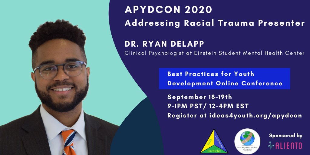 ideas4youth's tweet photo. Join @DrDelappPhD at this year’s #APYDCON! Dr. DeLapp is presenting best practices for addressing racial #trauma. Don’t miss this #onlinelearning event on Sept. 18-19. Register today at https://t.co/yDopFPgIDj https://t.co/ecsuZNdvk4