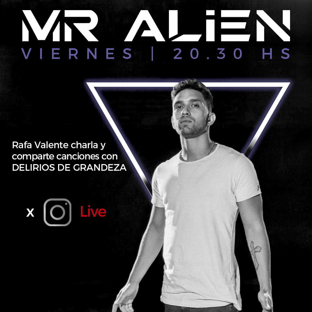 Para los que se quedaron con ganas de más, a partir de las 20.30 hs Rafa Valente entra en comunicación con Delirios de grandeza  x #IGLIVE 📲👽bit.ly/32WdyDb