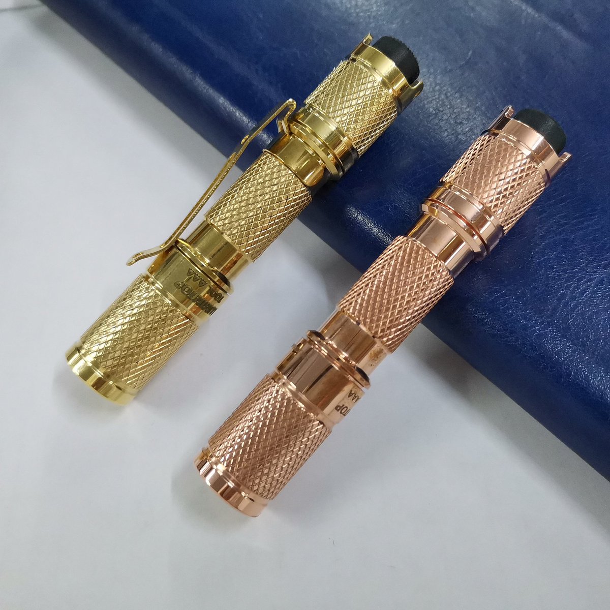 Lumintop's tweet photo. Tool AAA copper and brass, one of the best EDC flashlight ever, three modes, 120 lumens, clicky tail switch,IPX-8 waterproof, it is a trust and a worth having. #toolaaa #edcflashlights #Lumintoplighting #lumintoponline #copper #brass https://t.co/eMyWczzTkr