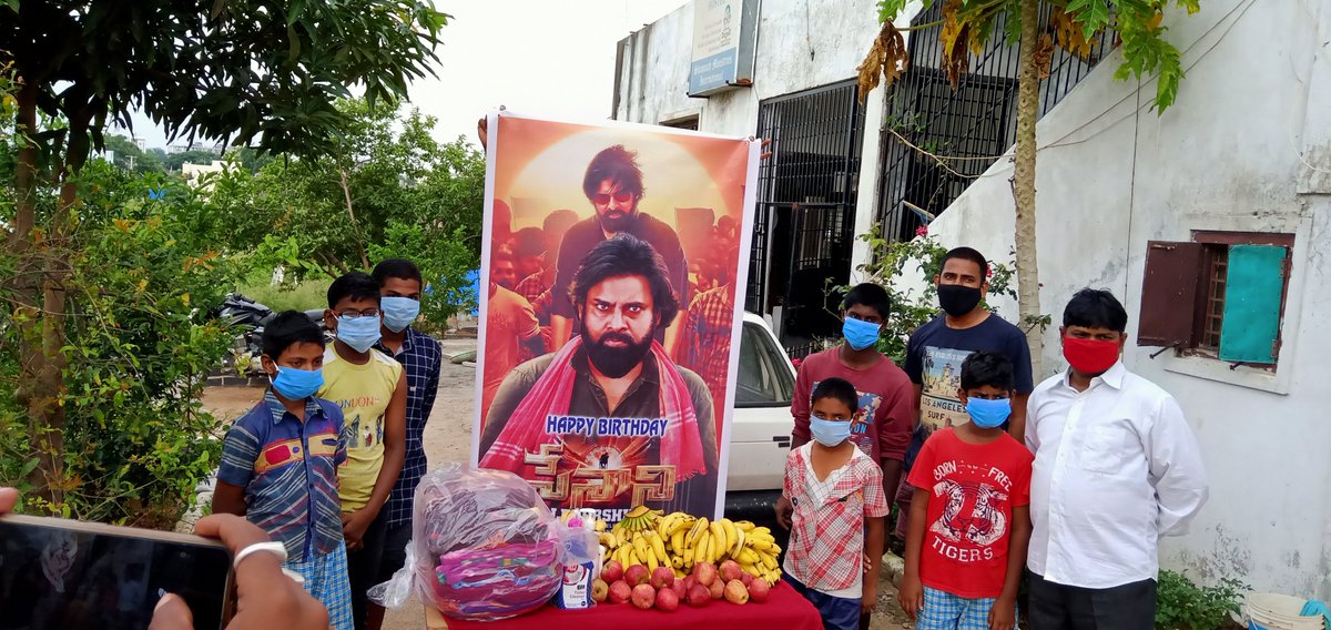 on the occasion of Janasenani birthday at thugunta village near samerpet our janasainiks donated fruits, sanitizers and other needy things. #JanasevaJanasuraksha