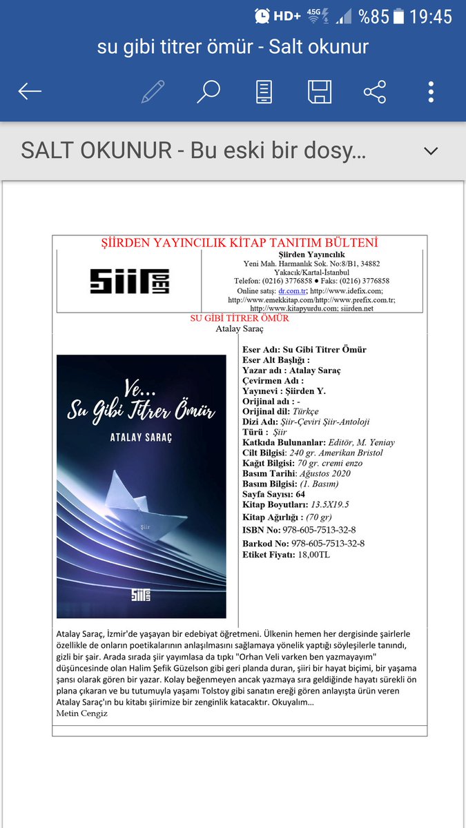 Kitabım online satışa sunulmuştur...