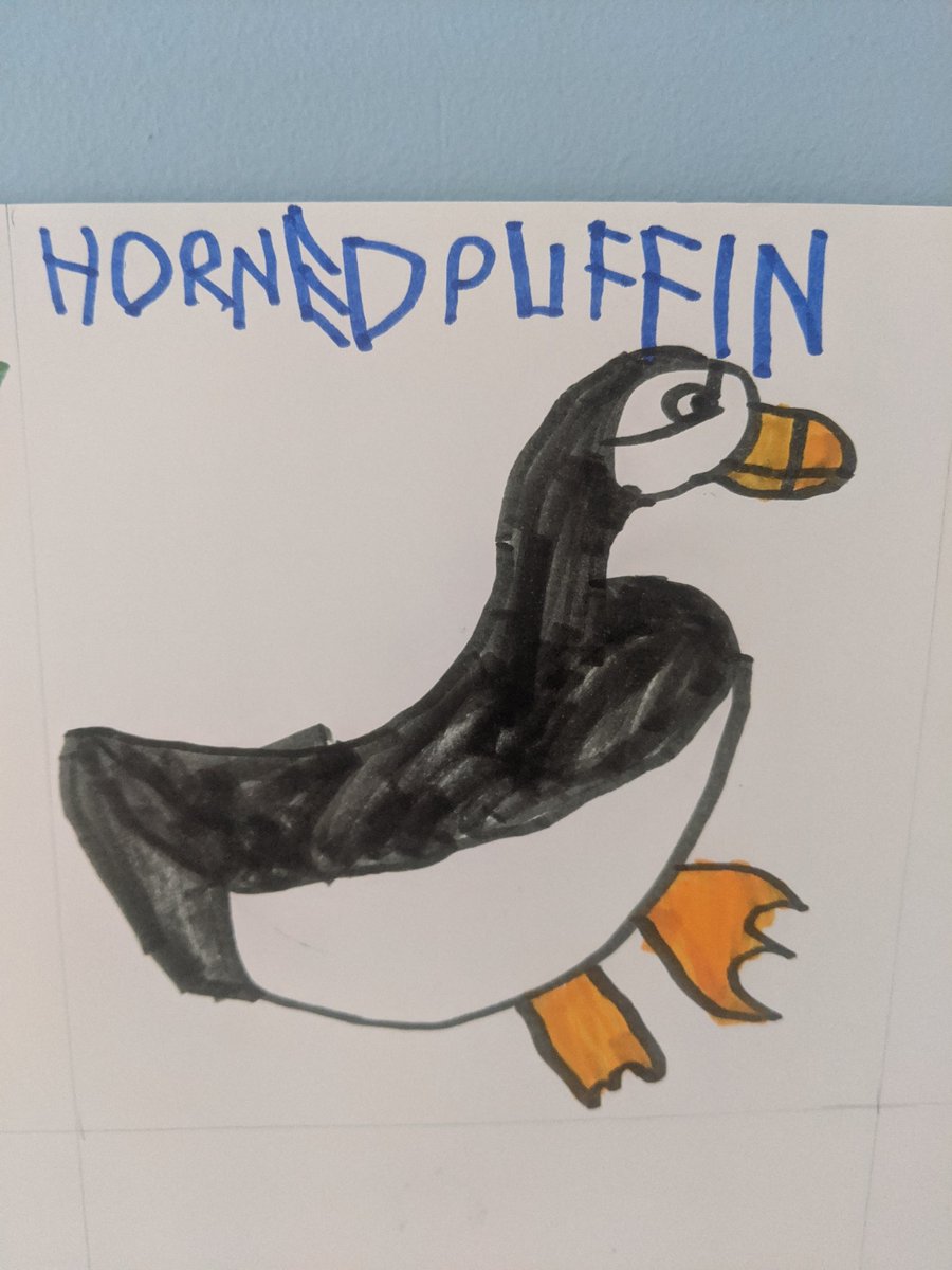 Also, 15 weeks of daily drawing has clearly lead to improvement based on these two puffins.