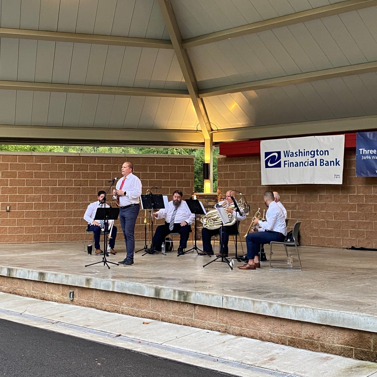 washsymphony's tweet image. A fun and safe evening with the WSO Brass Quintet. Thanks to everyone for their support - especially @Visit_Wash_PA and @PetersTownship! 🙌🏼 #WashPA