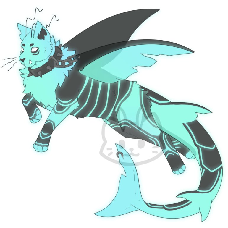 Shrikespeare's tweet photo. Finished Mothcats masterlist art for @NecromouserArt of their very important ghost shark Mothcat, Mallor! https://t.co/rNtXY4eRmu
