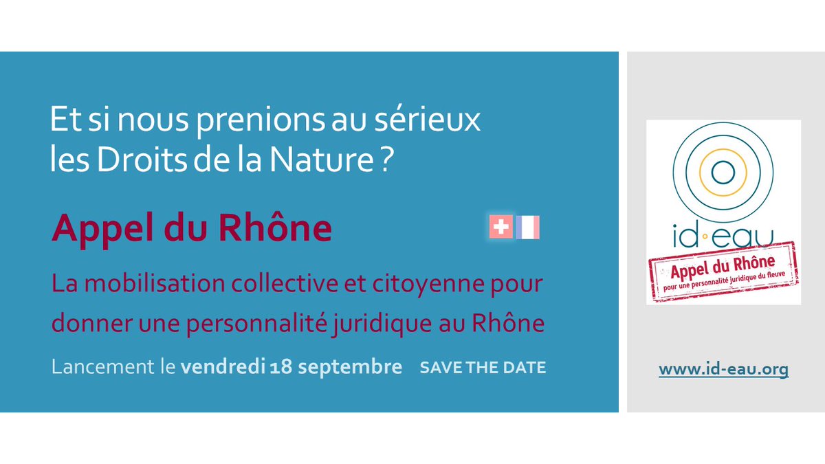 appeldurhone's tweet image. À vos agendas / Save the date ! 
18 septembre 2020 id-eau.org 
Les détails suivront... #AppelDuRhône #rightsofnature #droitsdelanature #environnement