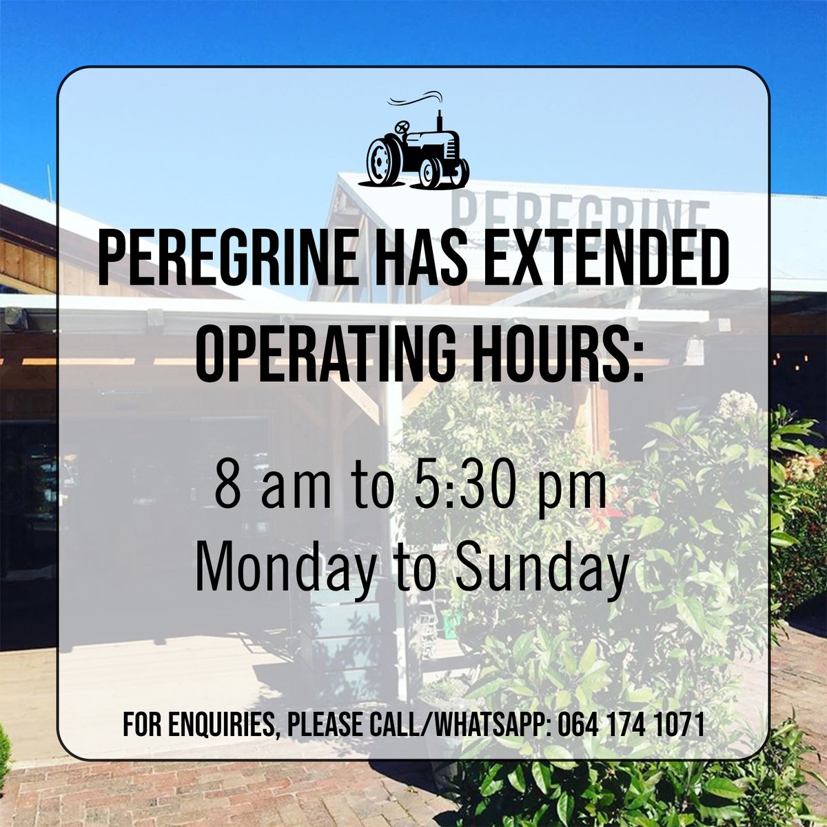 Hi, folks! As of 1 September, we have extended our operating hours. We are now open from 8 am to 5:30 pm, Monday to Sunday. So now you can shop a little longer!