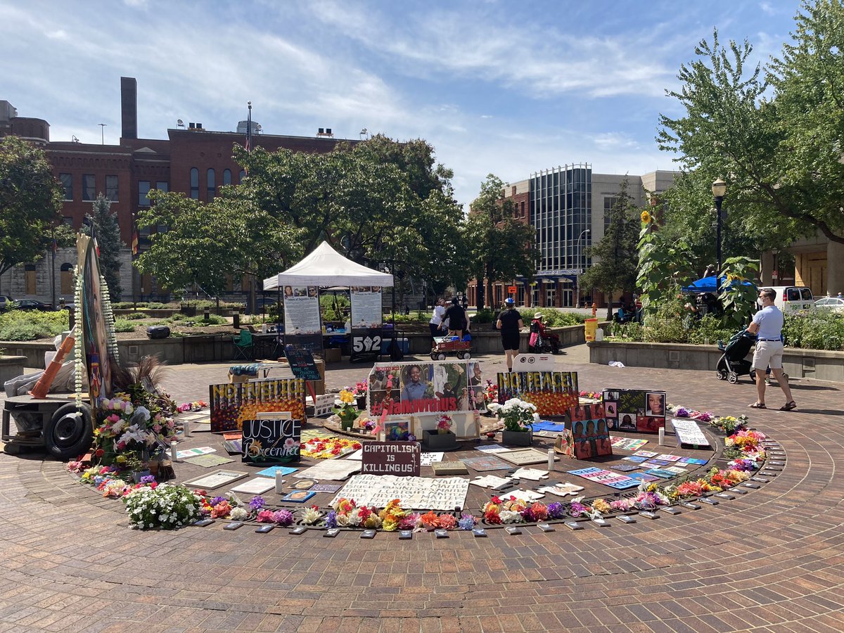 It’s the 100th day of protests in Louisville, Kentucky. This is the center of it all, the memorial for Breonna Taylor, who police shot and killed during a raid in March.