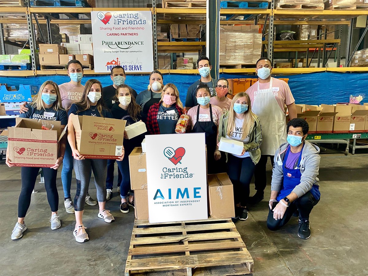 AIMEnational's tweet photo. In celebration of #NationalFoodBankDay, we're throwing it back to the time that the #AIMEteam volunteered at @AFFPhilly. Here's your Friday reminder to lend a helping hand in your local communities. https://t.co/wjKqHSGAYd
