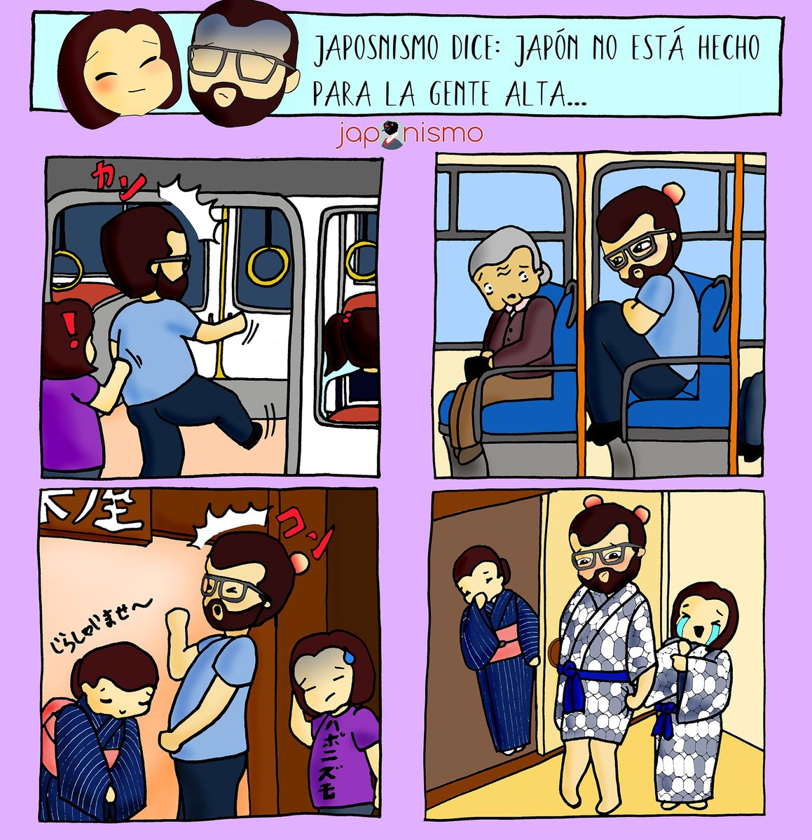 Japonismo's tweet photo. Si eres alto (o has viajado a Japón con gente alta) te reconocerás en la tira cómica de hoy de las aventuras de chibi-Lau y chibi-Luis 😆😅🤣😂 https://t.co/sS1gHmo6PW