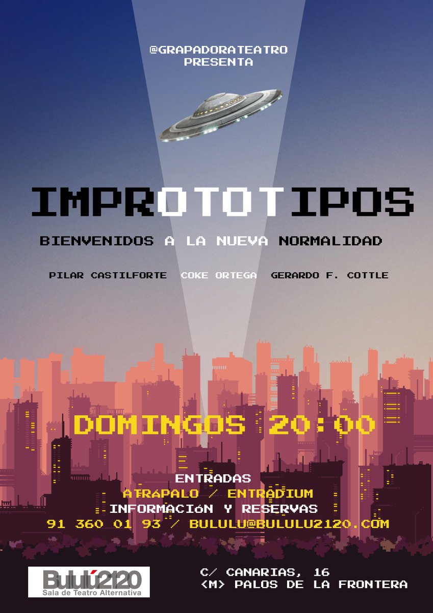 Bululu2120's tweet photo. Y para cerrar el fin de semana, que menos que con usas risas improvisadas con #Imprototipos Tras observarnos desde su nave durante los últimos meses, unos alienígenas nos han abducido para celebrar los logros de la raza humana.
https://t.co/8TViLzMjzU @programate #CulturaSegura https://t.co/o3O1jo7zK7