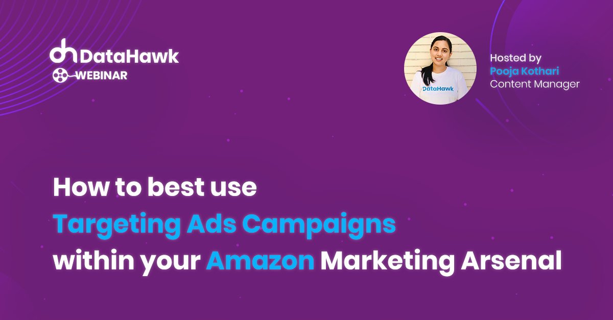 datahawkco's tweet photo. DataHawk Webinar: Amazon #PPC Product Targeting ๐ฏ
๐ Learn with us how to best use Targeting Ad Campaigns within your Amazon marketing arsenal, and what strategies work most for you
Save your seat for September 11, 2020, at 5pm CEST.
#Amazon #eCommerce #Amazonfba #DataHawk https://t.co/pwFxBK3LpS