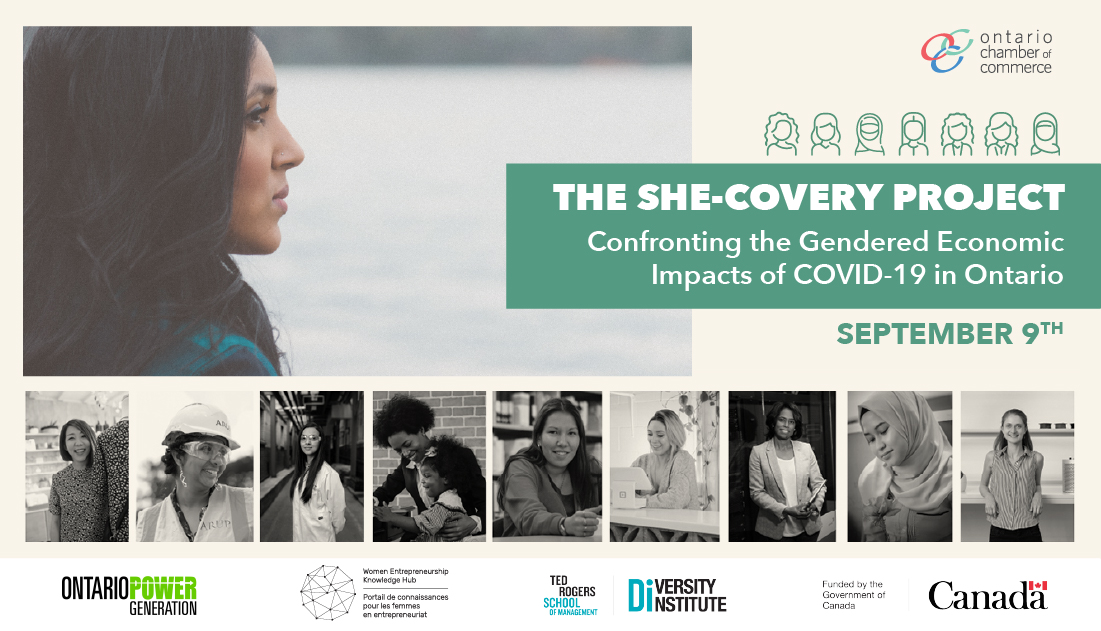 claudessanti's tweet photo. You won't want to miss this one! The report is filled with shocking stats about the pandemic's impacts on women and recommendations to support recovery.

September 9th @OntarioCofC  

BIG thank you to our partners @opg @RyersonDI @wekh_pcfe https://t.co/AtX1agL89u