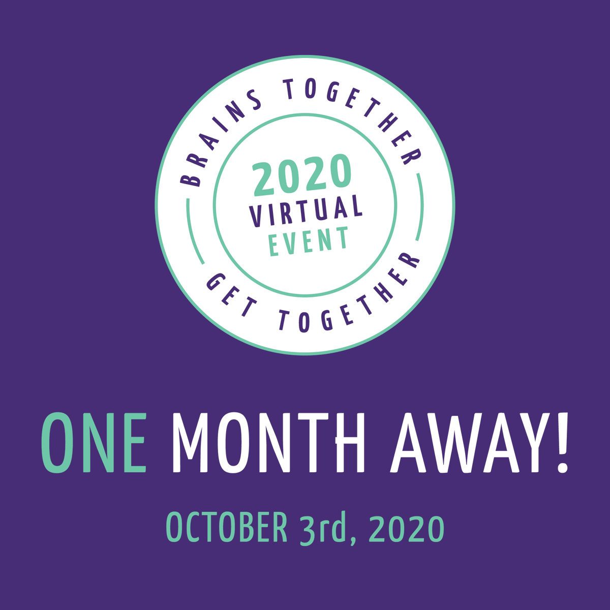 BrainsTogether's tweet photo. Only one month until our Brains Together Get Together Virtual Event! #brainstogether #BTFC 
Register today: https://t.co/zQVcezwHIS https://t.co/5MExakusSs