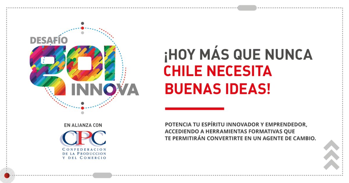 GedesChile's tweet photo. ¡Hoy Chile necesita tus buenas ideas! Anímate y participa en el Desafío #GoInnovaINACAP y accede a herramientas formativas que te ayudarán a emprender y ser un agente de cambio.
📍Postula hasta el miércoles 16 septiembre a las 23:59 horas.
Conoce más 👉https://t.co/eua1qK3hGe https://t.co/yOY5HD28pA
