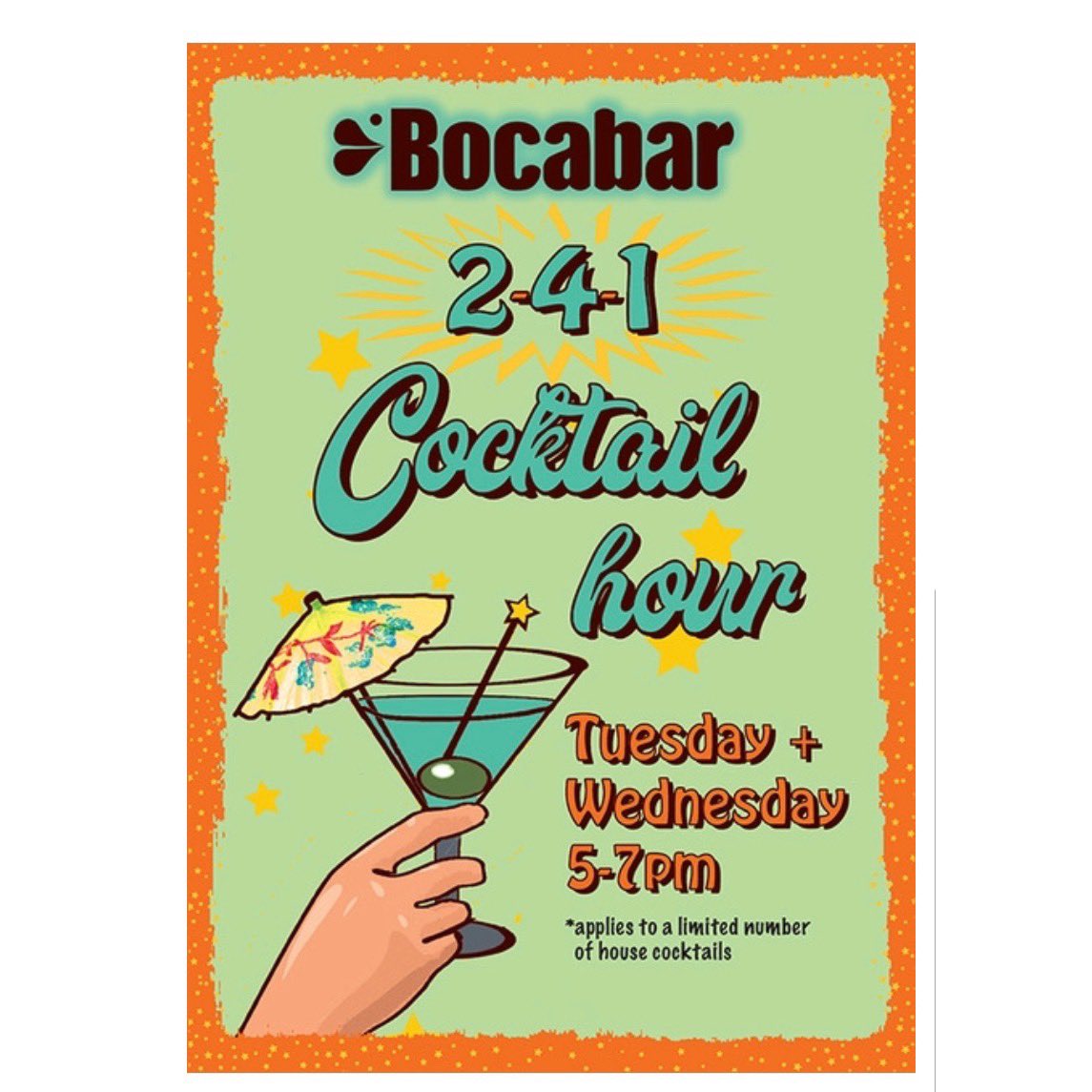 BocaBarBristol's tweet photo. 2-4-1 cocktails on a Tuesday and Wednesday 5-7pm. Available at both Bocabar Paintworks and Finzel’s Reach. 
.
Making September a little more fun! 
.
#bocabar #cocktails #bristoltogether #241 @paintworks_bristol @finzelsreach #joinus #cocktailsinthecity https://t.co/X60ZbYciWR