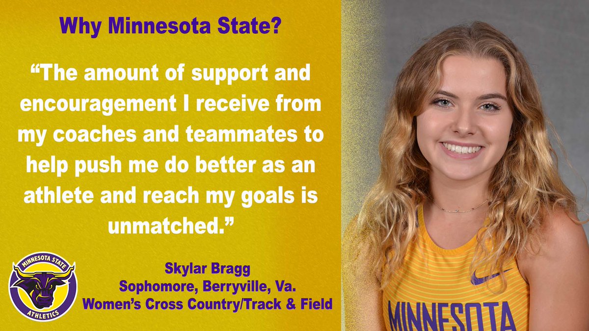 Including the <a href="/NorthernSunConf/">NSIC</a> championship meet &amp; <a href="/NCAADII/">NCAA Division II</a> Central Regional championship meet, Skylar Bragg ran in 6 @minnstcc events as a freshman last year. Looking forward to seeing her run for the Mavericks again soon!
#HornsUp | <a href="/MinnStCC/">MinnStCrossCountry</a> | @MavTrack