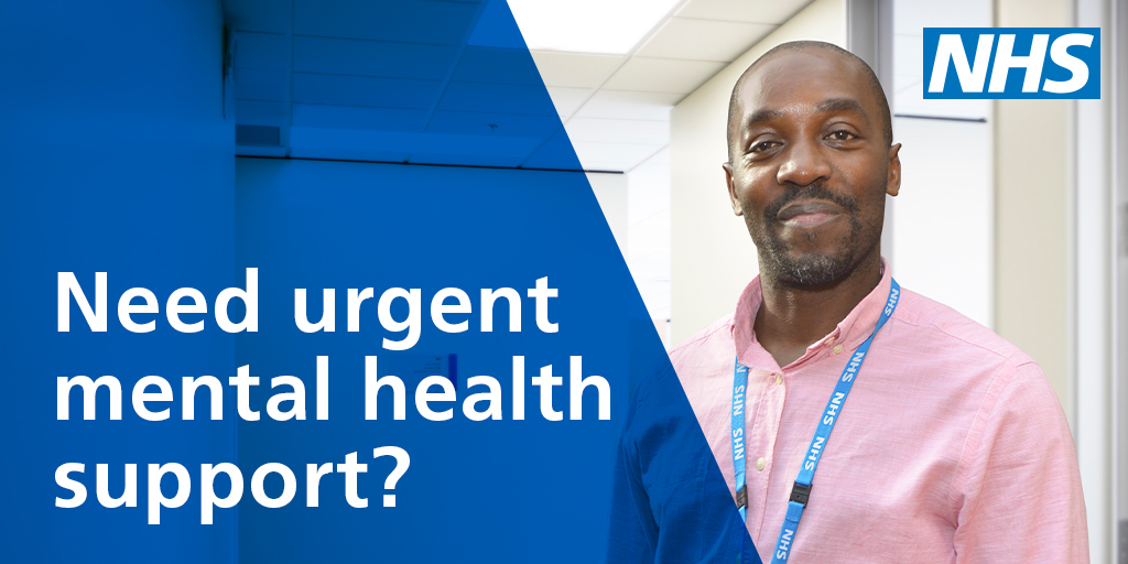NHSEngland's tweet photo. If you or someone you know is experiencing a mental health crisis, the NHS is here for you. #HelpUsHelpYou when you need it — for advice on getting urgent mental health support, visit https://t.co/9sZ3oWWj2B. https://t.co/AsXSOPusD7