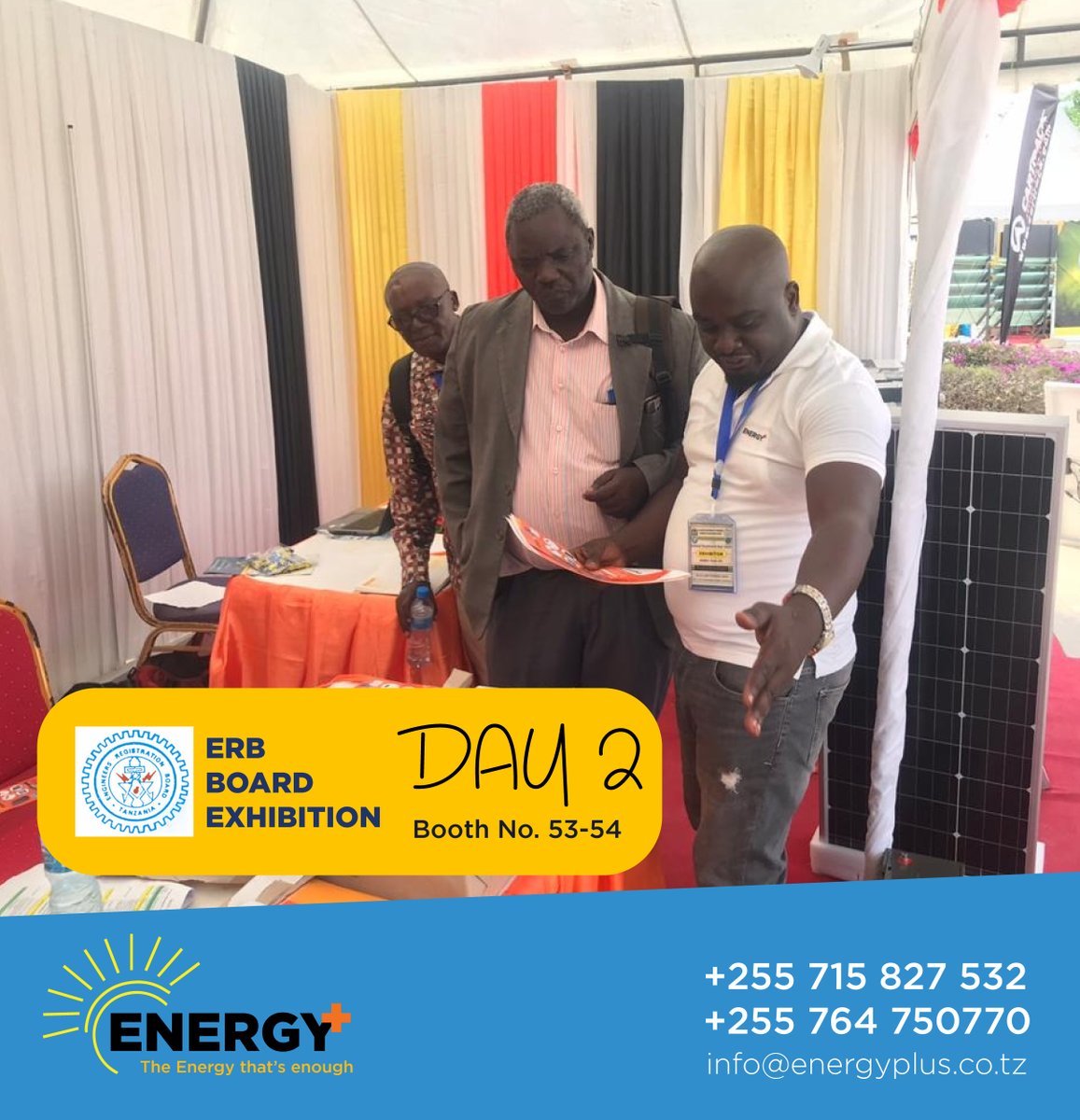 EnergyPlus13's tweet photo. ERB BOARD EXHIBITION DODOMA 2020
#solarenergy #jinko #suntech #victronenergy #leochbattery #rollsbattery #lorentzp https://t.co/v5v6wXY1P3