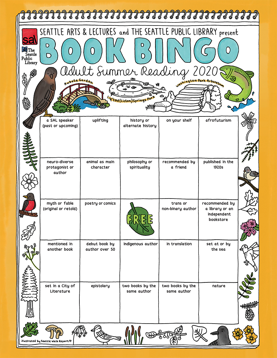 SPLBuzz's tweet photo. JUST 4 MORE DAYS!!! Get those book bingo cards into us by submitting online using the hashtag #BookBingoNW2020 and tagging @SPLBuzz or @SeaArtsLectures https://t.co/2Qrjsv1j2S