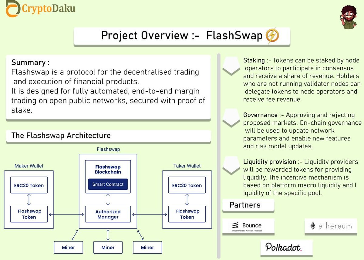 CryptoDaku_'s tweet photo. The FSP is trading on Uniswap and is developing a liquidity mining similar like sushi, coming in a week

https://t.co/w3yRNSMU52

tg: @flashswap
@FlashSwap FlashSwap https://t.co/47aXERcV1y
