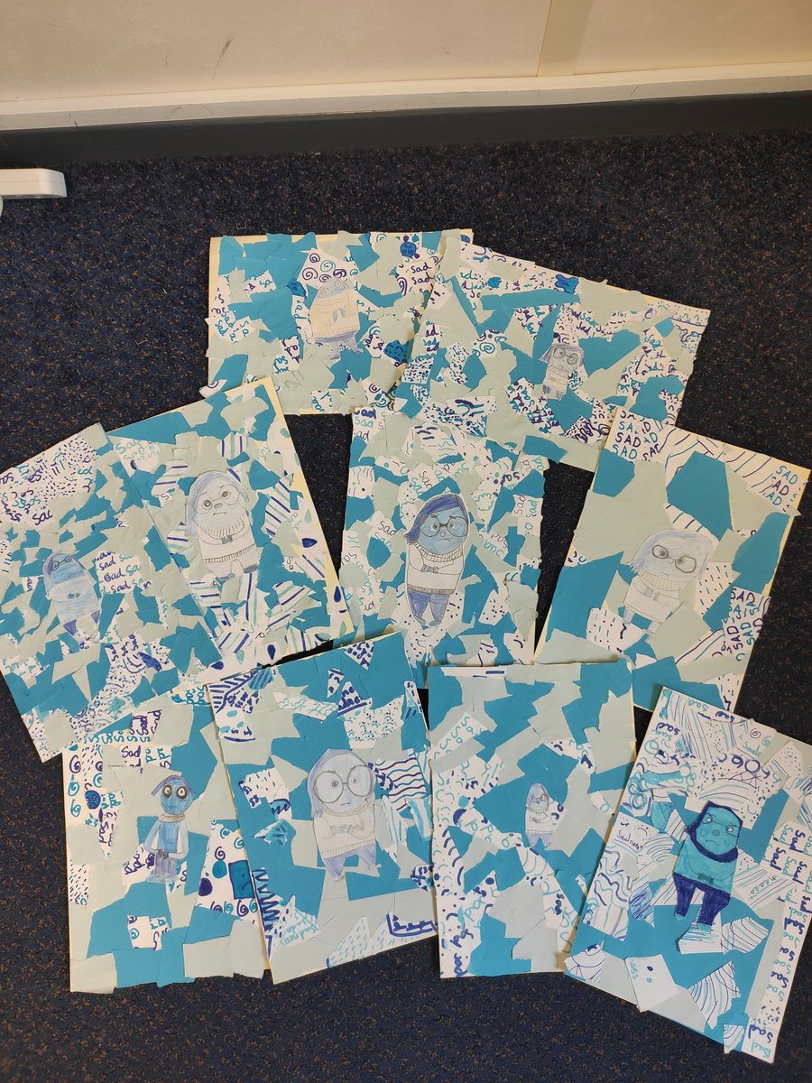 SherrierY5's tweet photo. We've had lots of fun this week exploring the emotions represented in the film 'Inside Out'. The children have created some fab collages! https://t.co/sao59MuY74