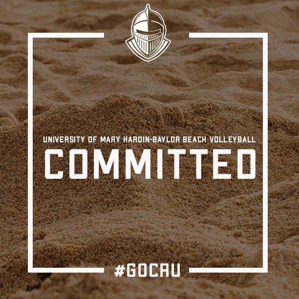 maggie_dixon27's tweet photo. I’m so excited to announce that I have verbally committed to play NCAA Beach Volleyball at the University of Mary Hardin Baylor!!! Huge thank you to all my friends, family, teammates, and coaches for pushing me to be the player I am today!!! 💜💛 #gocru https://t.co/ccwC3uegvx