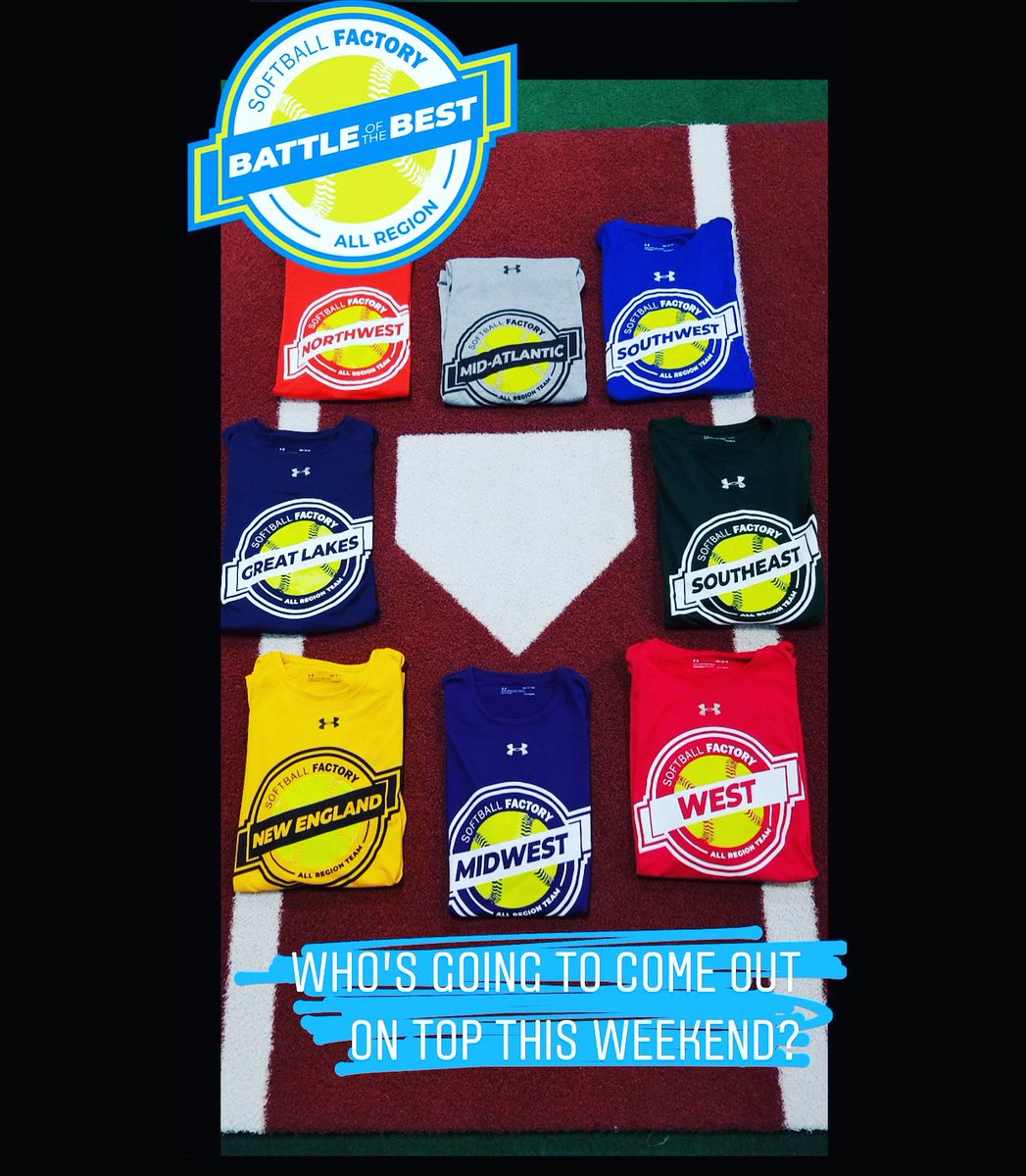 SoftballFactory's tweet photo. BATTLE OF THE BEST 
. . .
Which region will come out on top in the Battle of the Best this weekend?
. . . 
Drop your team below⬇️⬇️👀 https://t.co/XJOsJh9bE3