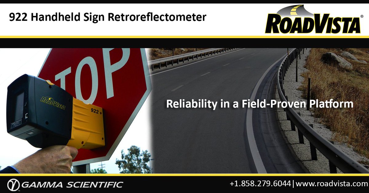 roadvista's tweet photo. The user-friendly 922 comes standard with internal GPS, Bluetooth, barcode reader, Pelican™ carrying case, two rechargeable batteries, data integration software, and expert customer service.
#RoadVista #transportationsafety #retroreflection https://t.co/b2eYRG4THr