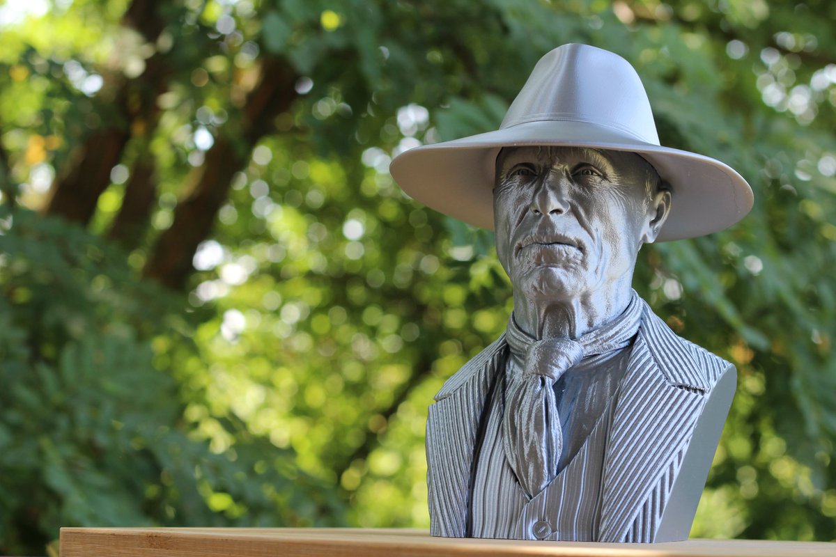 Raise3D's tweet photo. Wow! The Man in Black from Westworld played by Ed Harris. Amazing #3Dprint by @3DPBeginner done in 3 prints and taking over 70 hours to complete!

Printed on the E2 with silk PLA and using ideaMaker slicing software. Thanks for sharing! https://t.co/3TMSp0trhb