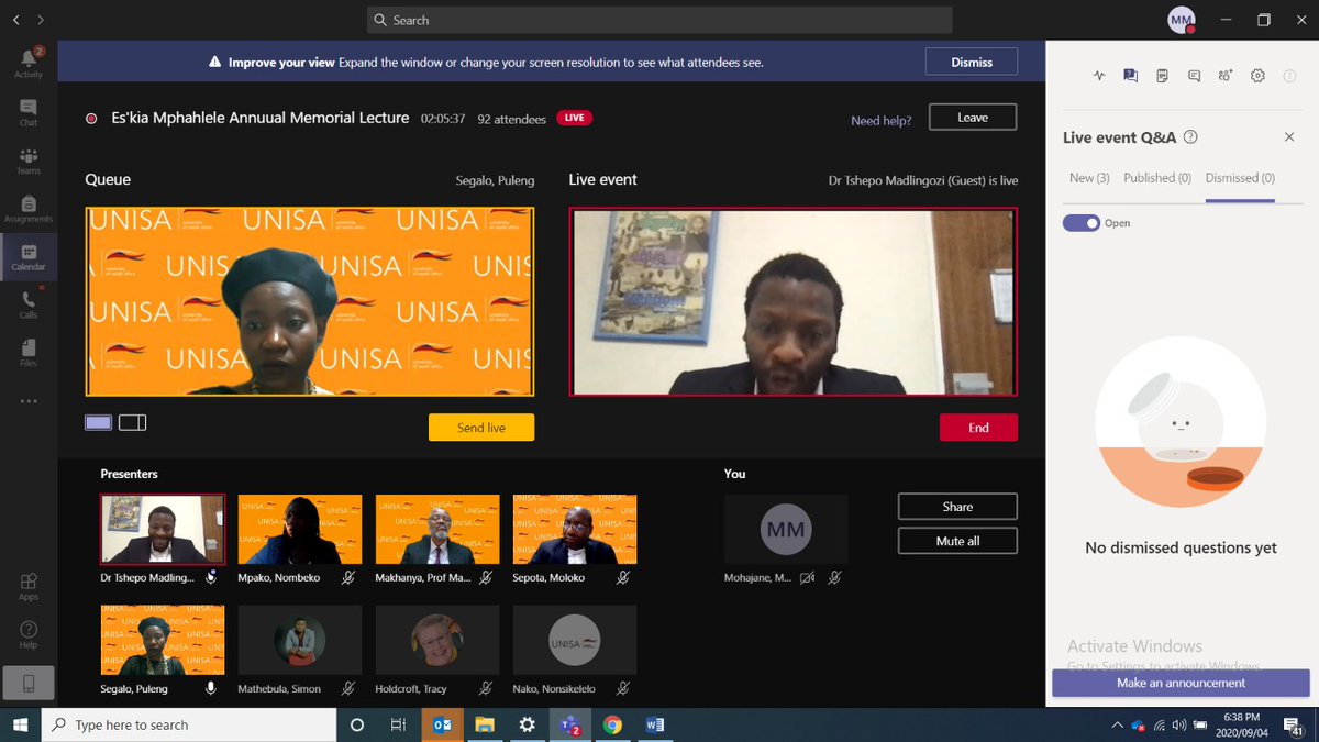 unisa's tweet photo. #ESKIAMPHAHLELE2020 Join the #EMML2020 conversation: https://t.co/l3BC50HVOG https://t.co/fO750aULhC