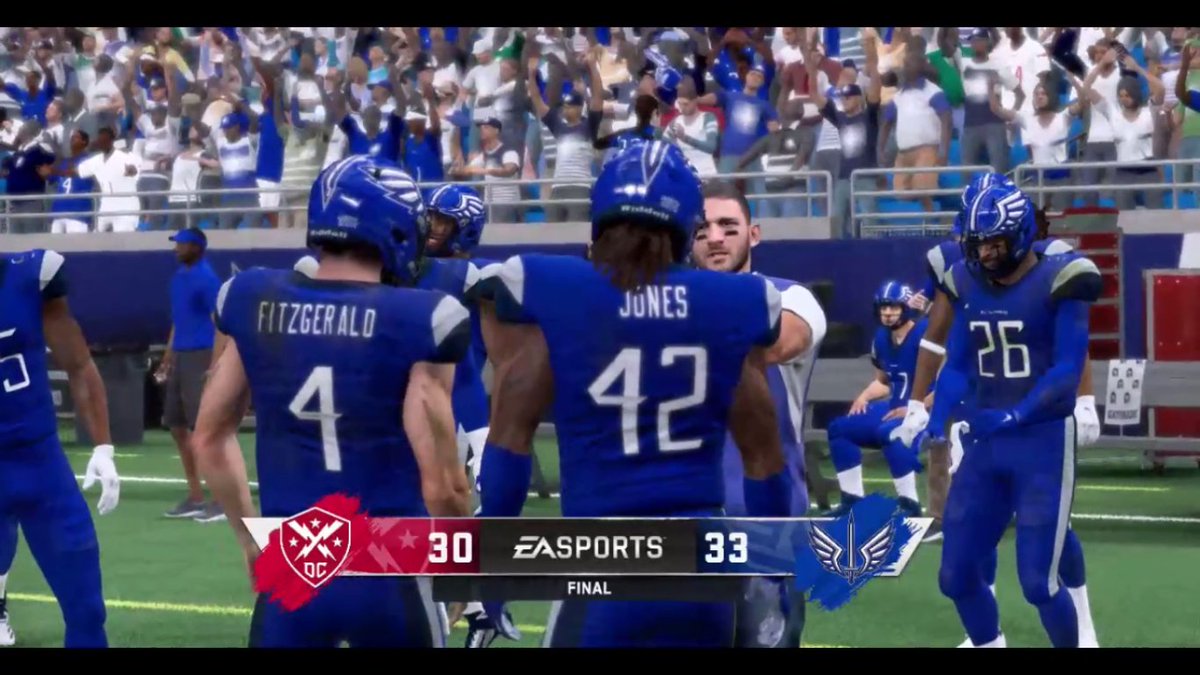 That's the game! St. Louis comes back at home to win it in overtime, 33-30 in exciting fashion. The Battlehawks finish 9-1, while DC finishes 5-5. Next week these teams play in the playoffs!

Rewatch:
youtu.be/isTW5-oSzGM

#ForTheLoveOfFootball #XFLSimulated #ClearedToEngage