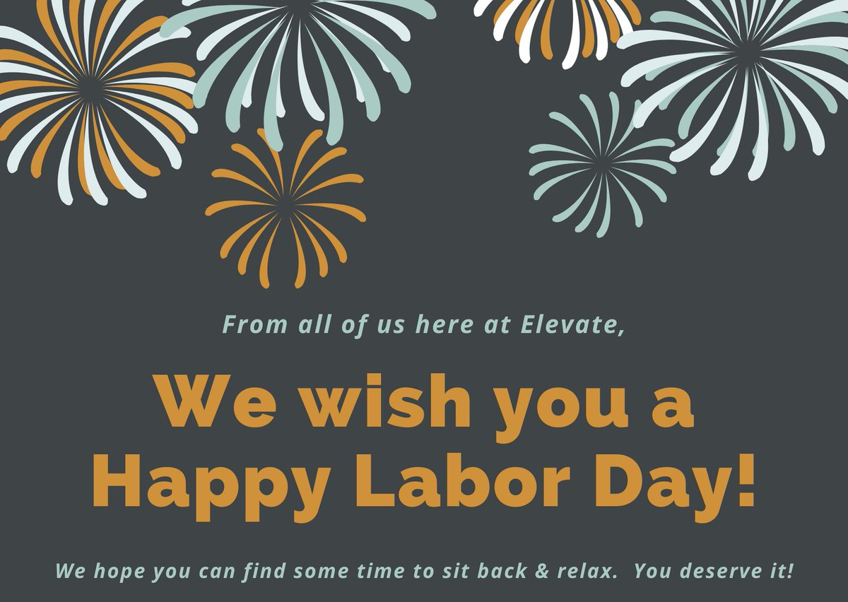 ElevateMedical's tweet photo. We'd love to know - Do you have any fun plans in store for #LaborDayWeekend, or are you looking forward to a much needed relaxing #weekend? https://t.co/Z3JwMEznaR