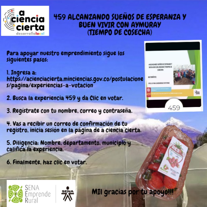 merce76's tweet photo. Apoyanos con tu voto para consolidar nuestro emprendimiento. #SENAEmprendeRural. https://t.co/ZZuU4dnP7J