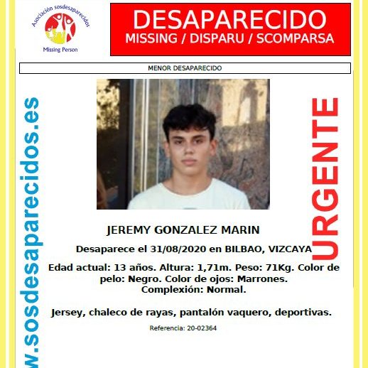 policia's tweet photo. ⚠️IMPORTANTE🚩

Jeremy lleva 4 días desaparecido.

Tiene 13 años.

Por favor, si le has visto, llama📲:  112, 091, 062.

Tu RT no cuesta nada y puede ayudar a encontrarlo🙏 https://t.co/OMMArEqrcg