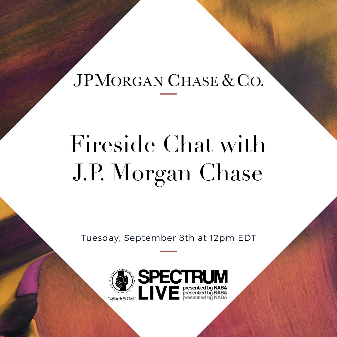NABAInc's tweet photo. Looking to intern with @jpmorgan @Chase? Join us on Sept 8 at 12 pm EDT for #SpectrumLIVE to get insight on how to be successful through various recruitment processes. Register now! https://t.co/3YCXWibzfm https://t.co/ocPS4O7MRb